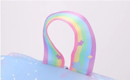 MINISO Kawaii Frozen Girls Backpack – Rainbow Schoolbag & Travel Laptop Bag for Kids & Teenagers