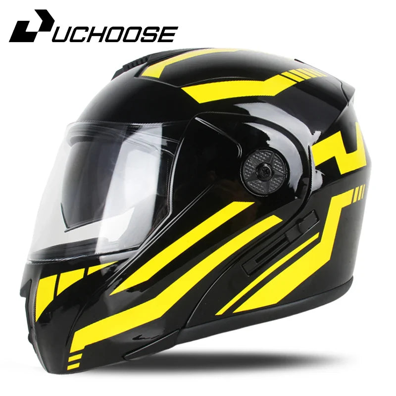 2024 Unisex Modular Motorcycle Helmet – Full Face Flip-Up Dual Lens Racing Helmet for Men & Women