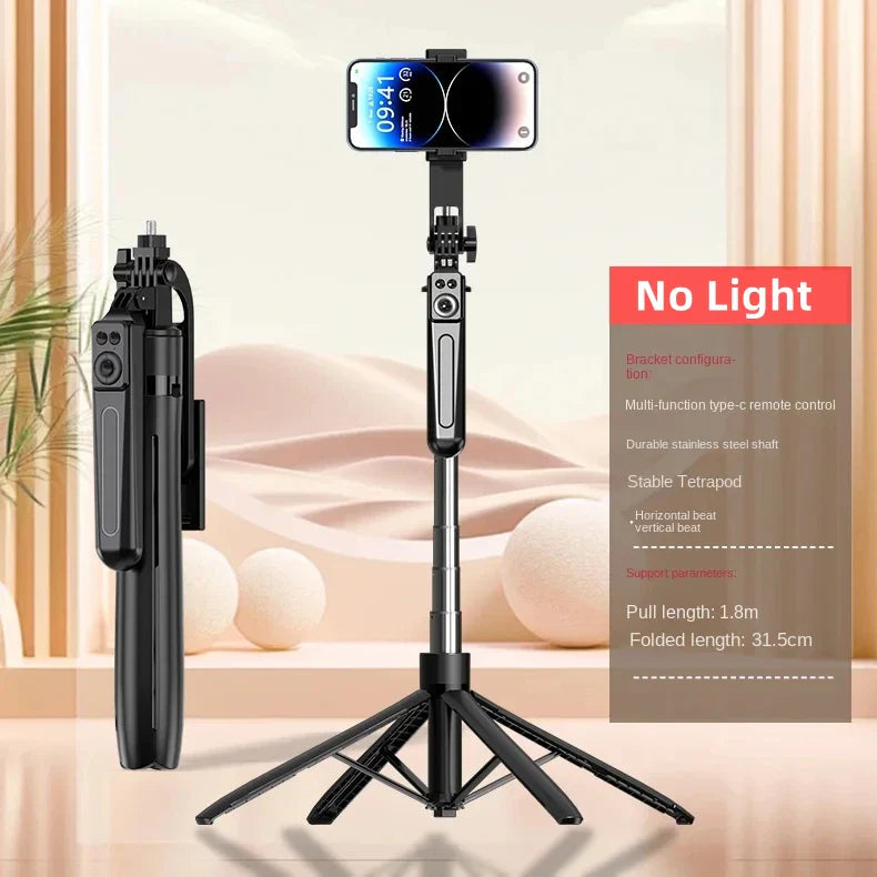 FANGTUOSI 180cm Wireless Selfie Stick Tripod – Phone Holder Stand with Bluetooth Shutter for Smartphones & Cameras