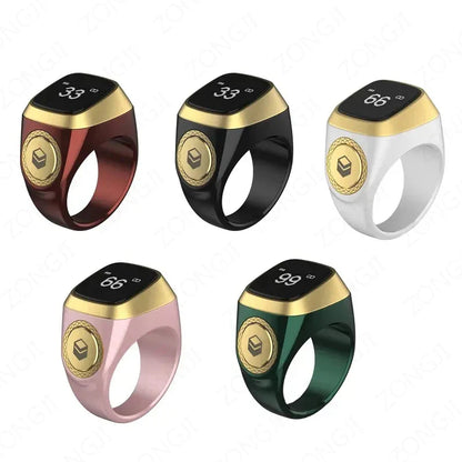 2025 IQibla Smart Zikr Ring – Electronic Digital Tasbih Counter with Vibration Reminder, Waterproof for Muslim Prayer