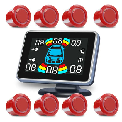 8-Channel Car Parking Sensor – Parktronic Reverse Backup Radar, Rear Auto Detector with Buzzer Assistance Kit