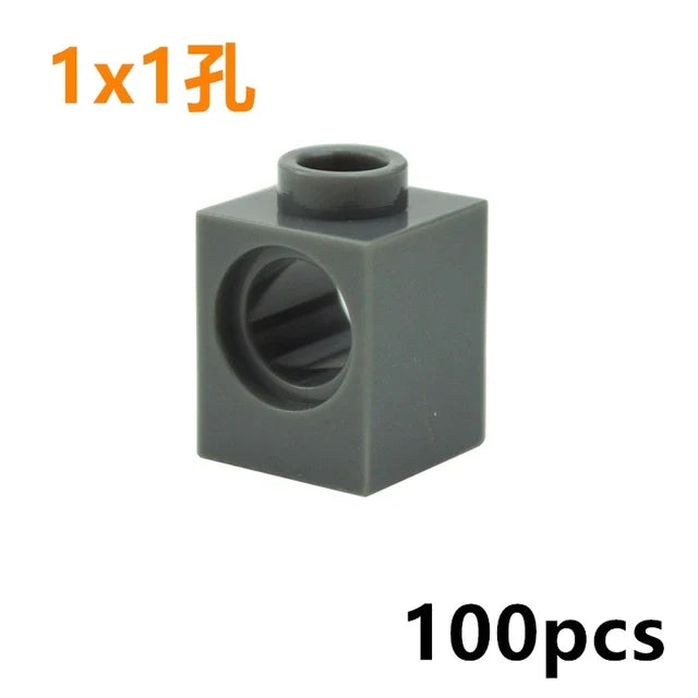 Technical Building Block Long Beam with Holes – Thick MOC Studded Bricks Compatible with 3703, 32018, 3895, 2730, 3894, 3701, 3700