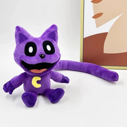 Smiling Animal Anime Plush Toy – Horror Cat Doll, Soft Cartoon Plush for Festival Decoration & Gift