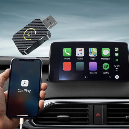 Wireless CarPlay & Android Auto Adapter — 2-in-1 Smart Mini Car AI Box with BT Wireless USB Dongle for OEM