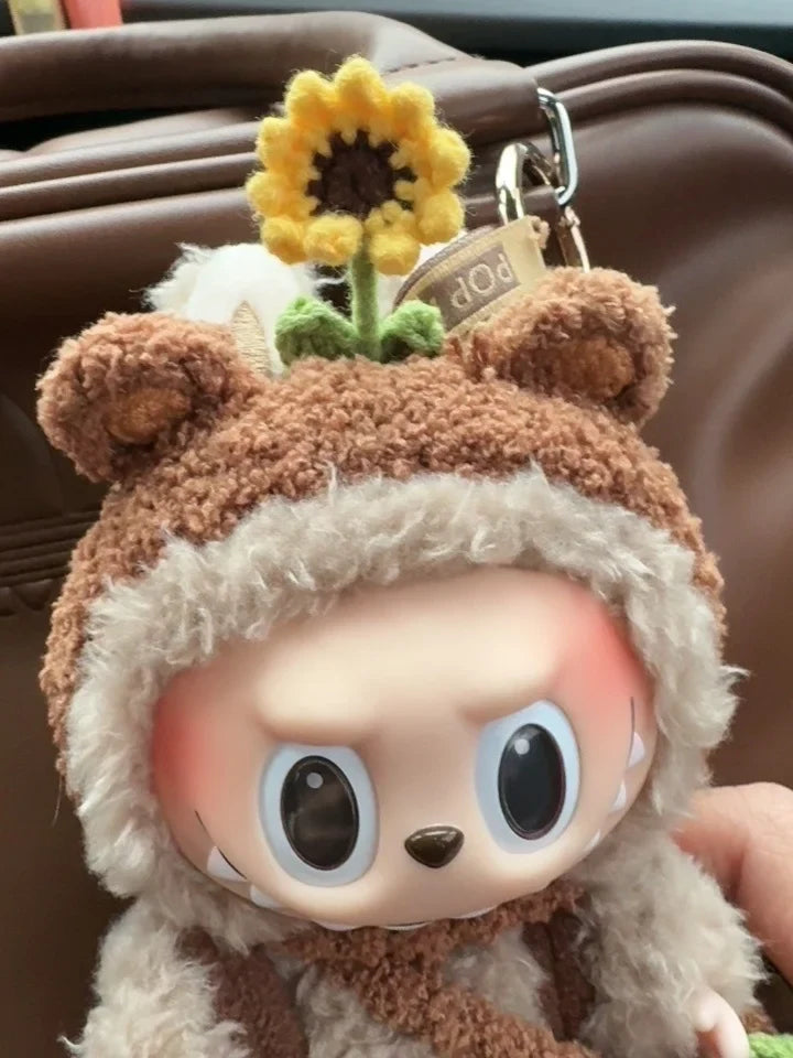 17cm Labubu Doll Clothes – Sunflower Red Flower Heartbeat Macaron Cute Outfit for Labubu Dolls