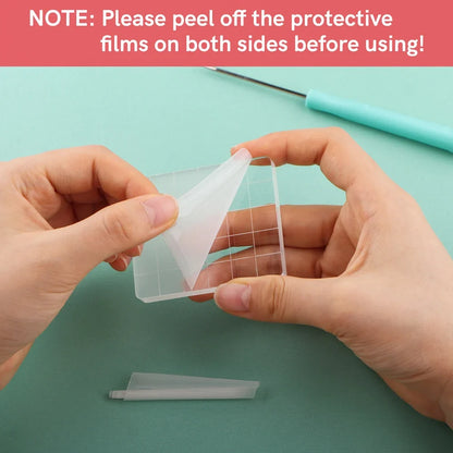 Clear Acrylic Stamp Block Kit - Assorted Grid Line Blocks for Scrapbooking & Card Making