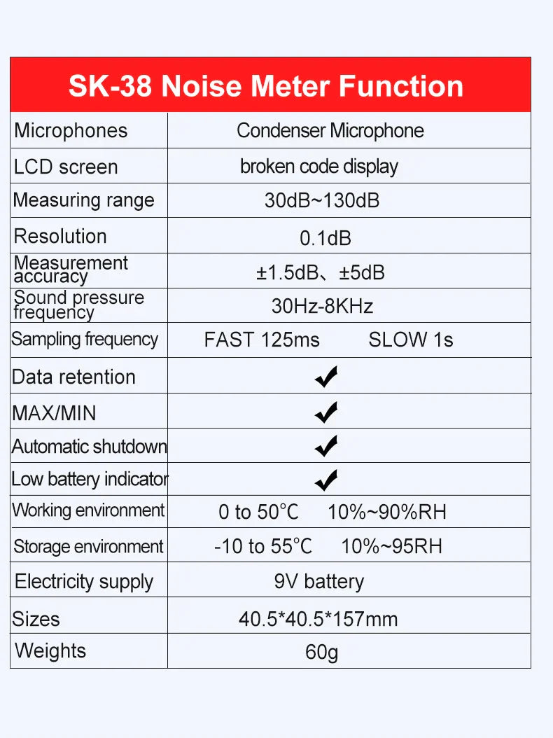 Digital Sound Level Meter — Portable Audio & Noise Decibel Meter 30-130dB