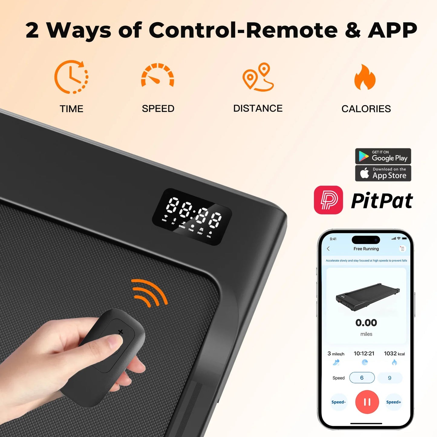 2-in-1 Walking Pad Under Desk Treadmill – Portable 2.5HP Home & Office Treadmill with Remote Control and LED Display