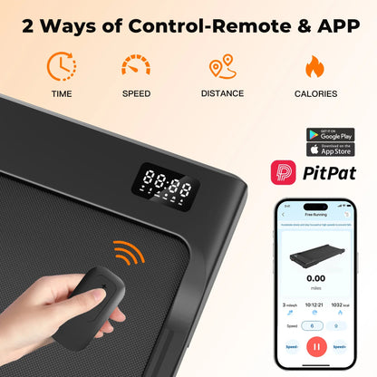 2-in-1 Walking Pad Under Desk Treadmill – Portable 2.5HP Home & Office Treadmill with Remote Control and LED Display