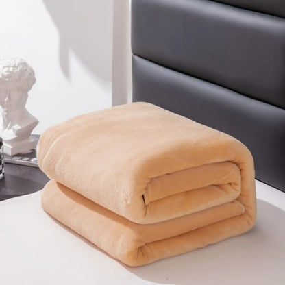 Simple Plush Blanket – Plain Colored, Multifunctional Farley Blanket Cover, Thickened and Warm