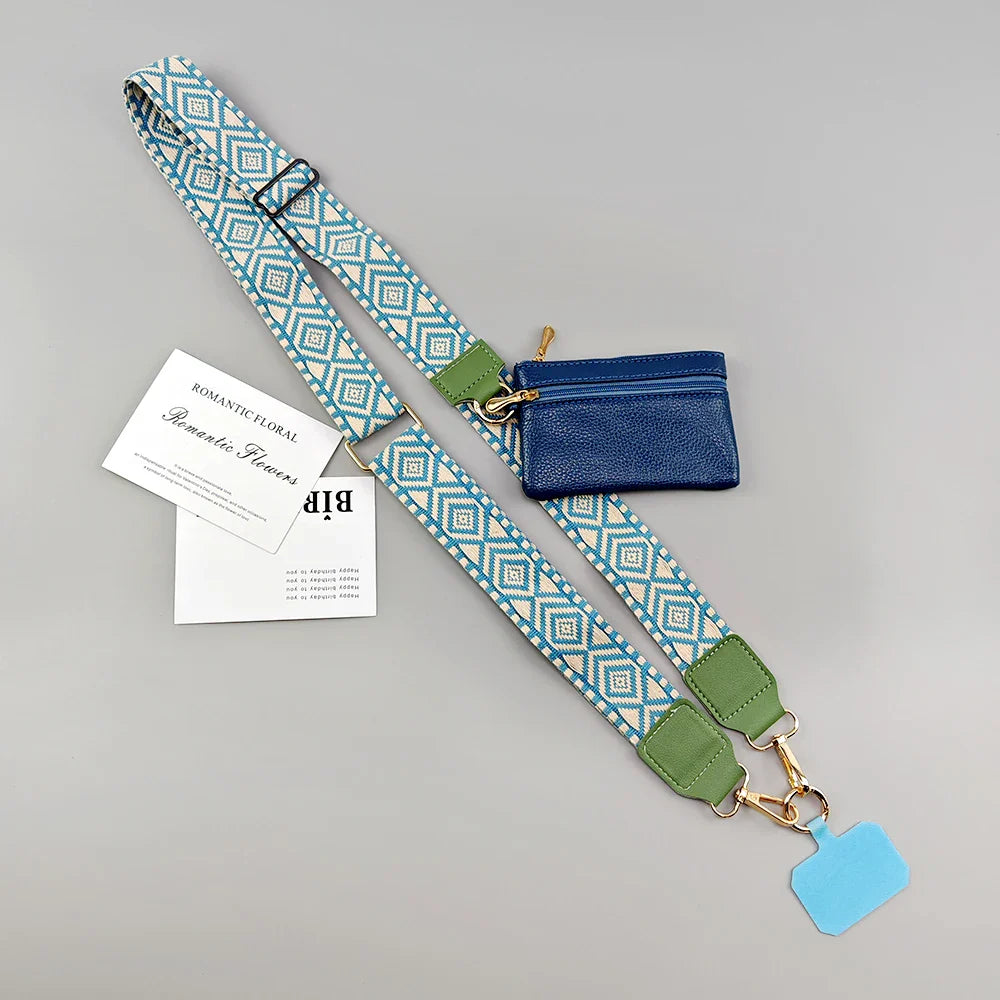 Adjustable Crossbody Mobile Phone Lanyard Strap – Anti-Lost Cell Phone Case Pendant with Zippered Wallet, Card Gasket & Coin Purse