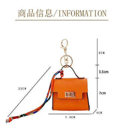 Luxury Mini Headphone Bag – Leather Purse Pendant Keychain for AirPods 2/3/4/Pro 2 and Galaxy Buds 3/3Pro