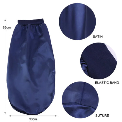 Long Satin Sleep Bonnet for Women — Silky Hair Care Cap with Wide Elastic Band for Braids, Curly & Natural Hair