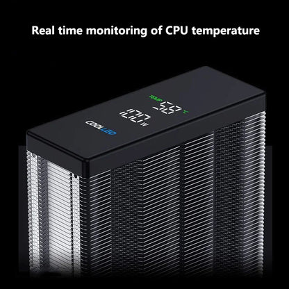 COOLLEO B40S DIG CPU Air Cooler with Intelligent Temperature Display – 4 Heat Pipes 200W TDP Radiator for Intel LGA1700/115X & AMD AM4/AM5