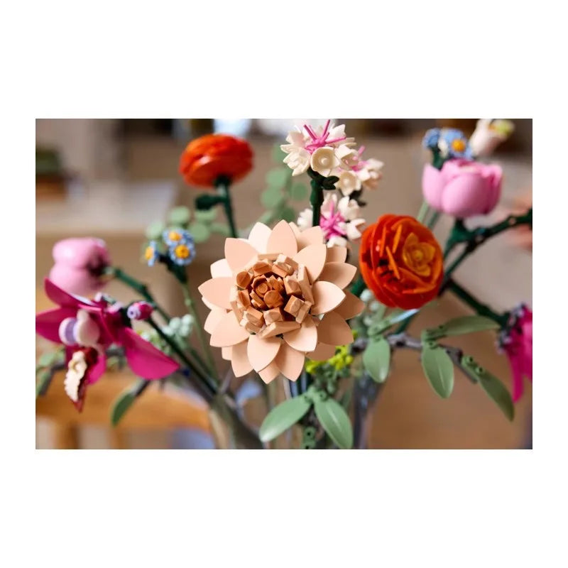 Romantic Pink Flower Bouquet Building Block Set 10342 – Compatible Bricks, Perfect Christmas Gift