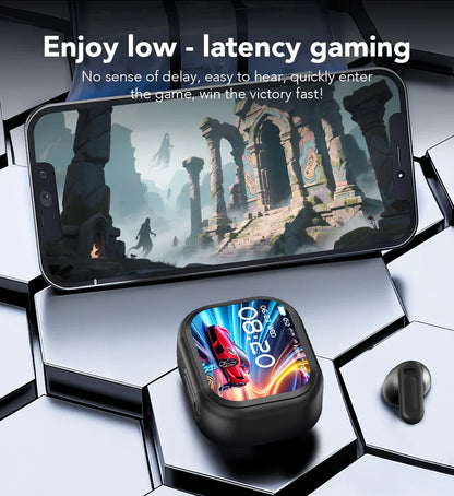 HTC NE20 Bluetooth 6.0 AI Translator Earbuds – Wireless Sport Headphones with LCD Touch & HD Stereo