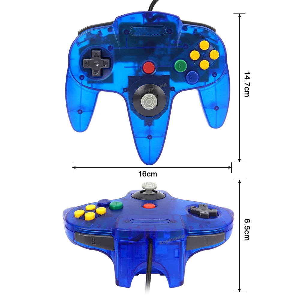 2PCS Wired Gamepad for N64 – Classic Retro Joystick Controllers for Nintendo 64 Gaming Accessories