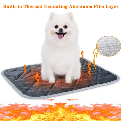 Self-Heating Pet Pad — Extra Warm Thermal Dog & Cat Crate Mat, Washable Anti-Slip Kennel Bed for Small & Medium Pets