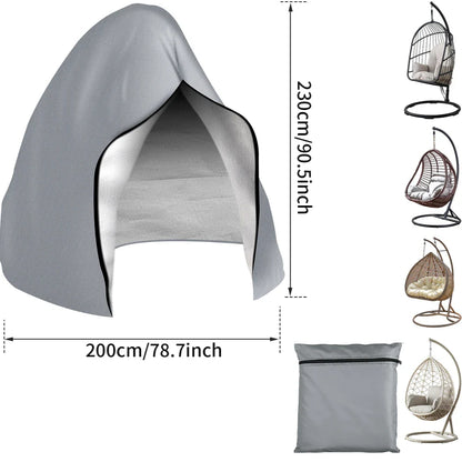 Waterproof Patio Hanging Egg Chair Cover 210D Heavy Duty – Windproof Dustproof Swing Seat Slipcover for Single & Double Garden Chairs