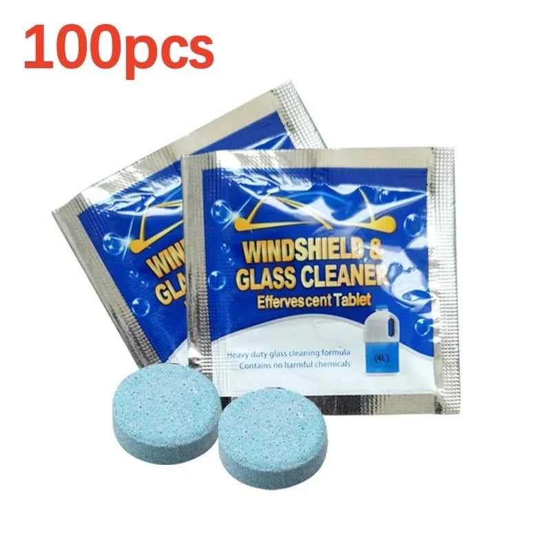 Car Windshield Glass Washer Tablets | Concentrated Effervescent Fluid for Car Wipers & Window Cleaning
