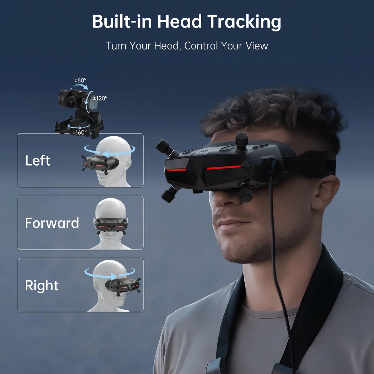 CADDXFPV Walksnail Avatar HD FPV Goggles – 5.8GHz Steadyview Receiver, Head Tracker, 1920x1080 Video Glasses for RC Drone