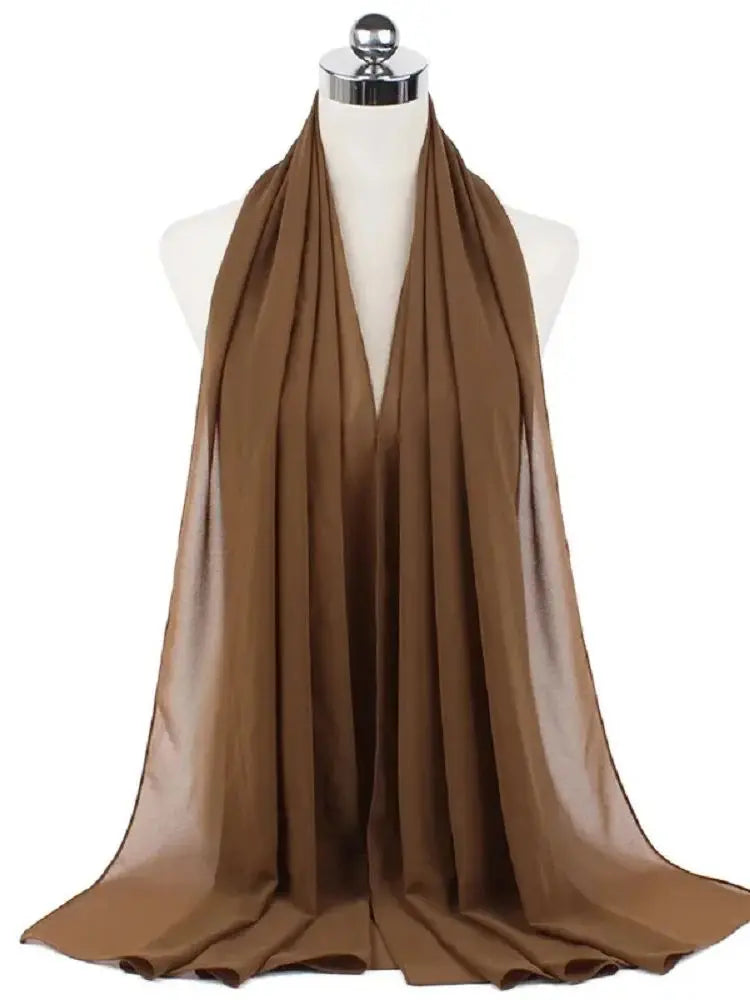 Women’s Solid Chiffon Instant Hijab – Ready-to-Wear Islamic Scarf, Muslim Shawl & Arab Head Wrap