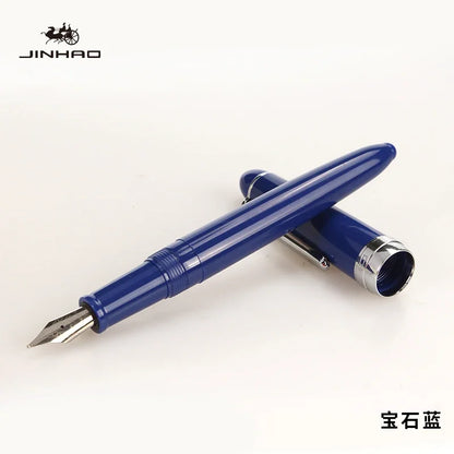JINHAO 992 Fountain Pen 0.5mm — 12 Color Options, Silver Clip, Student Writing & Office Supplies