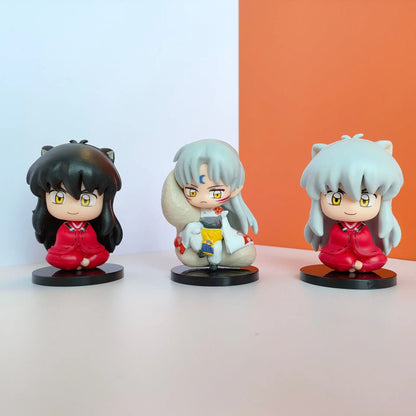 New Inuyasha Anime Figure Set – Higurashi, Kagome, Miroku & Sesshoumaru Q-Version PVC Action Dolls, Toys & Gifts for Kids