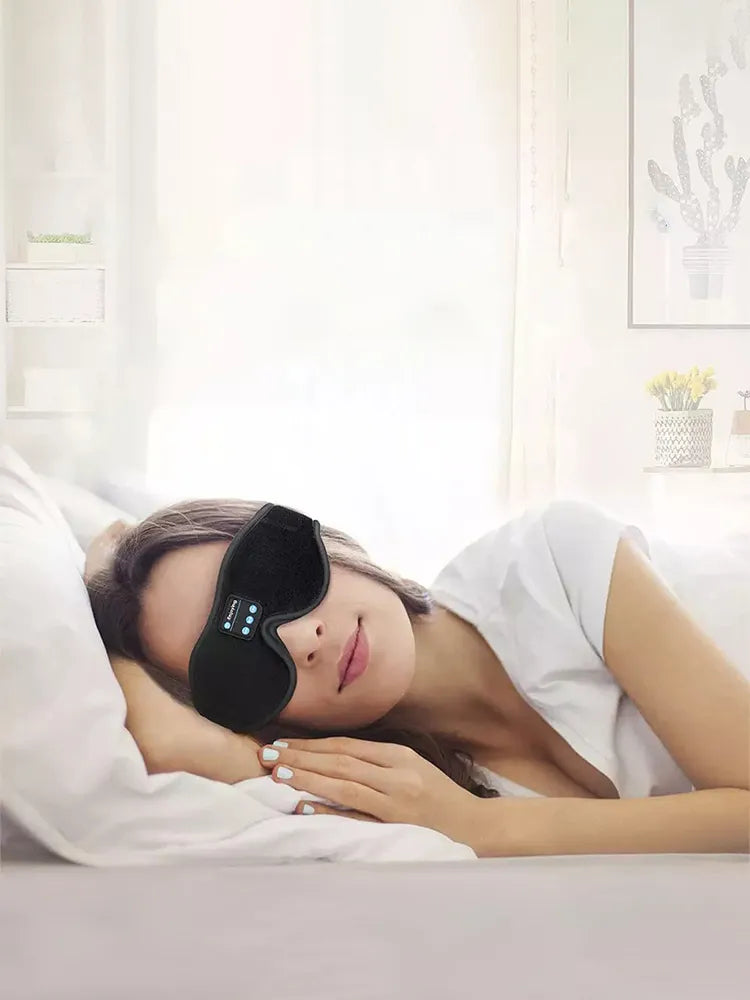 Bluetooth Sleeping Headphones Eye Mask - Soft, Comfortable Wireless Music Earphones for Sleep