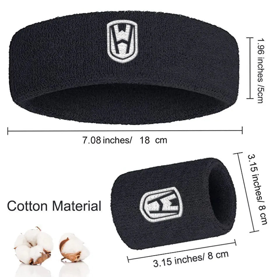 WOSWEIR Cotton Athletic Headband – Elastic Sweatband for Men & Women, Ideal for Gym, Sports, Basketball, Tennis & Fitness