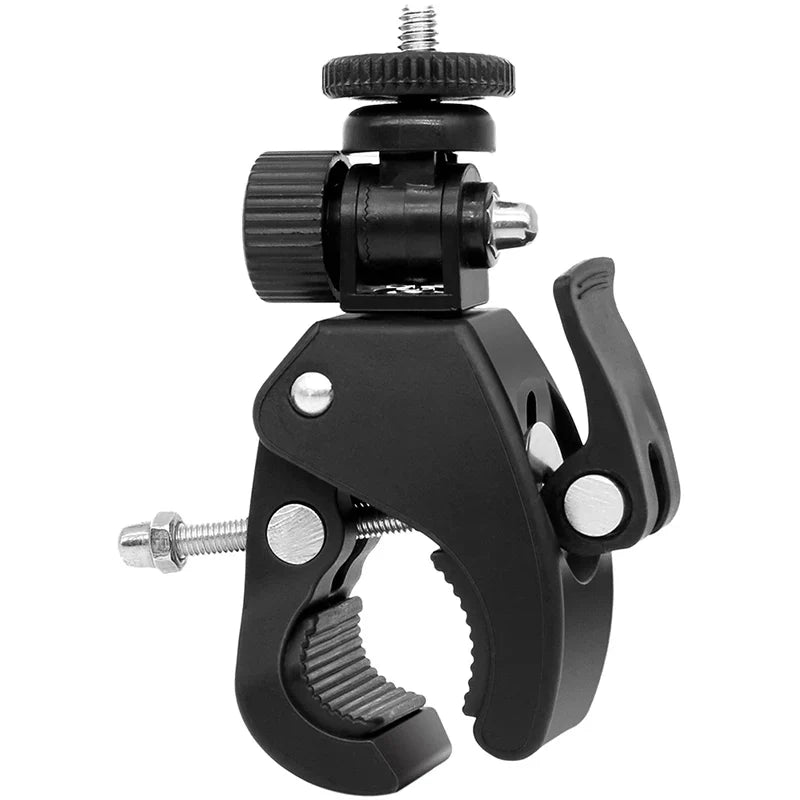 Universal 360° Rotating Bike Handlebar Camera Mount – 1/4” Tripod Clamp for GoPro and Action Cameras