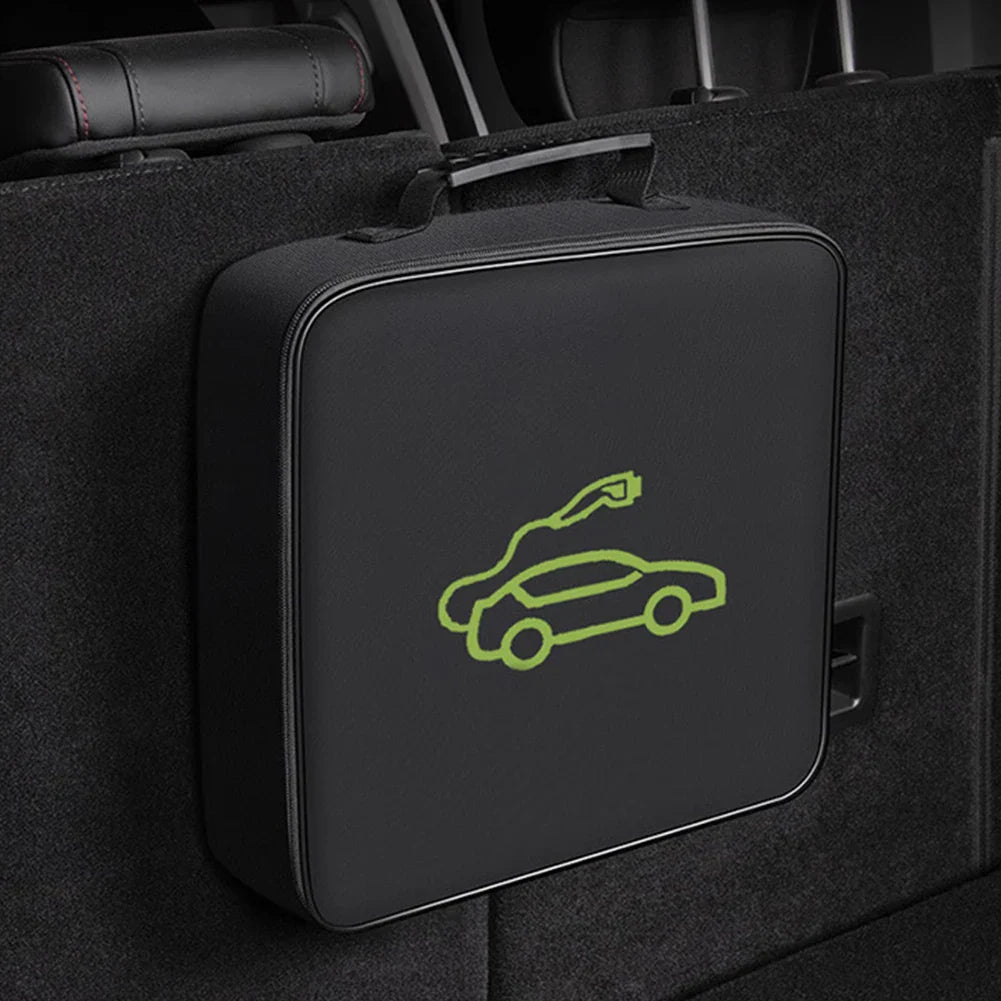 Waterproof Electric Car Charger Storage Bag – Fire Retardant EV Charging Cable & Socket Carry Case
