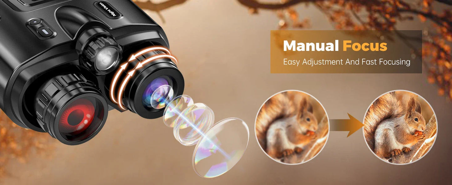 4K Night Vision Binoculars with 8X Digital Zoom – 5000mAh Rechargeable Infrared Goggles for Hunting & Surveillance