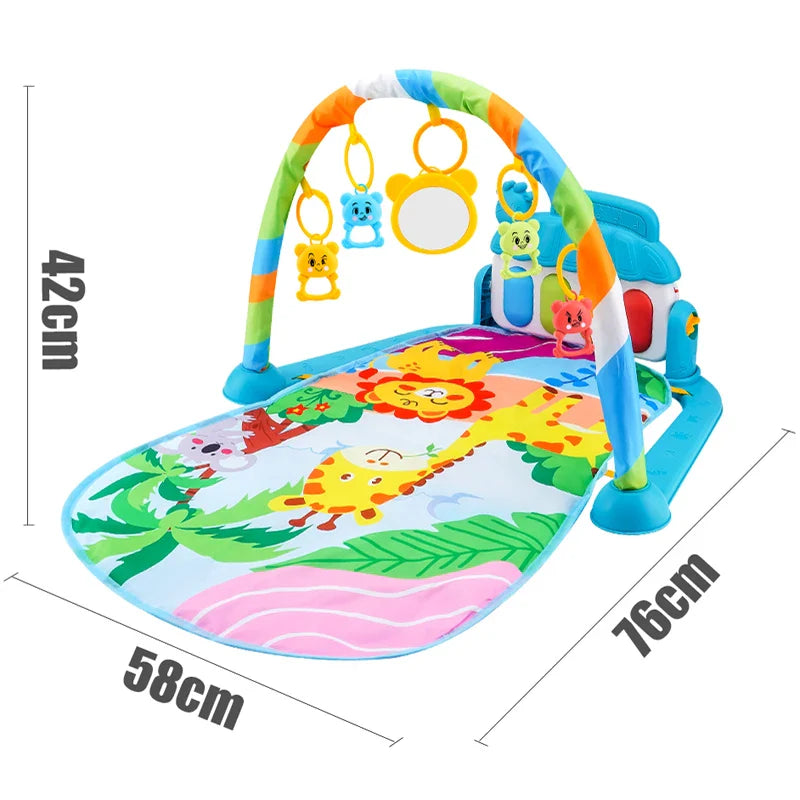 Baby Fitness Stand Music Play Gym – Newborn Piano Crawling Blanket & Pedal Activity Toy for Early Education (0-36 Months)