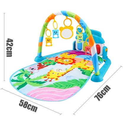 Baby Fitness Stand Music Play Gym – Newborn Piano Crawling Blanket & Pedal Activity Toy for Early Education (0-36 Months)