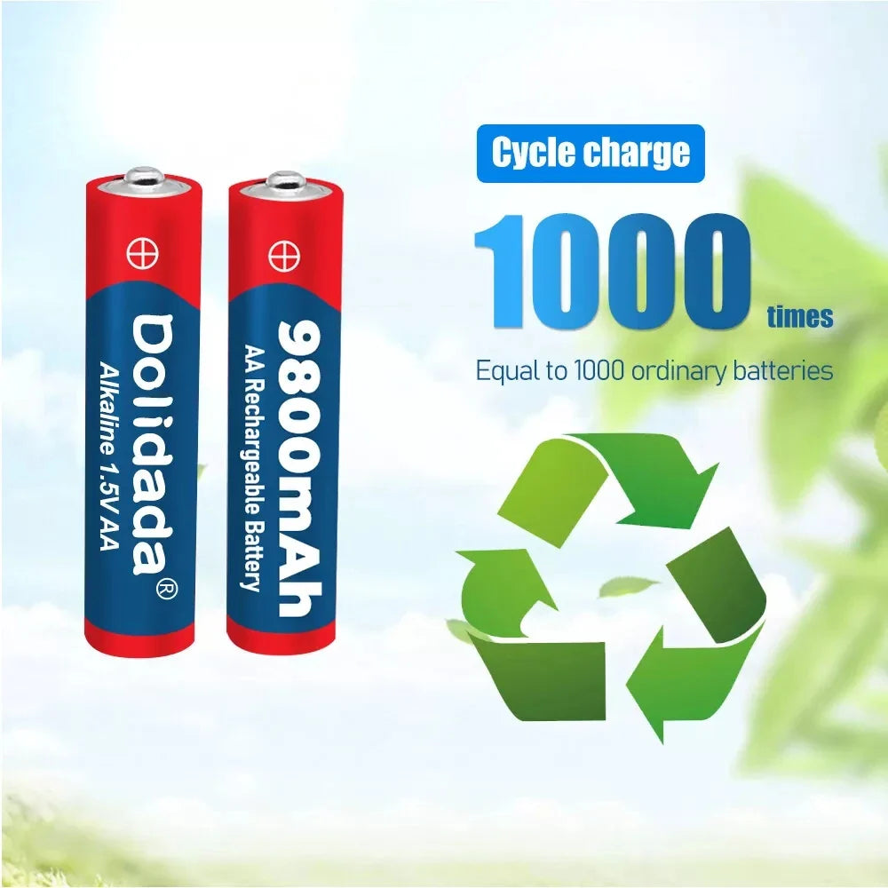 1.5V AA 9800mAh Rechargeable Battery – High-Quality Original AA for LED Lights, Toy Cameras, Microphones