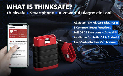 Thinkcar Thinksafe OBD2 Bluetooth Scanner – All-System Car Code Reader with 5 Reset Functions