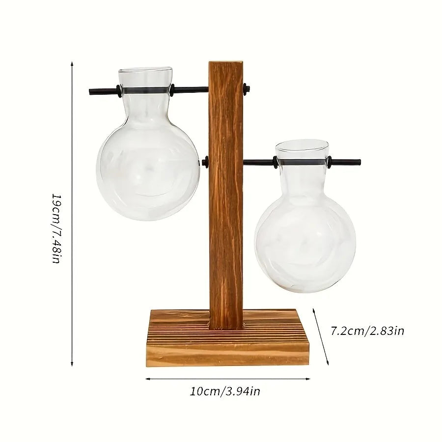 Hydroponic Glass Vase, Vintage Desktop Plant Terrarium Planter, Bulb Water Planting Propagation Vase for Hydroponics Plants