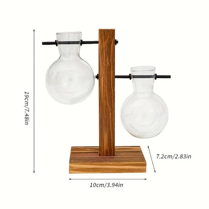 Hydroponic Glass Vase, Vintage Desktop Plant Terrarium Planter, Bulb Water Planting Propagation Vase for Hydroponics Plants