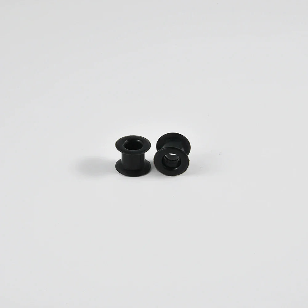 Pair of Supersize Black Silicone Double Flared Ear Tunnel Plugs — Flesh Gauge Expander Stretchers for Piercing