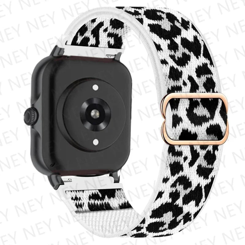 Nylon Elastic Watch Band for Amazfit GTS/GTR 4-3-2, Stratos & Bip Series – Bohemian Shiny Adjustable 20mm/22mm Strap
