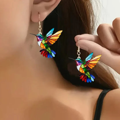 2024 Trendy Colorful Bird Acrylic Earrings – Retro Fashion Jewelry for Women