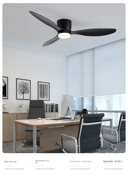 LED Ceiling Mounted Fan Light - Nordic Style Decorative Ceiling Fan for Living Room, Restaurant, and Minimalist Household Use