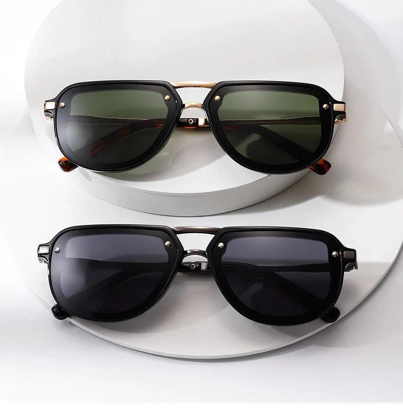 SHAUNA Retro Oval Sunglasses – Luxury Punk UV400 Shades for Women & Men