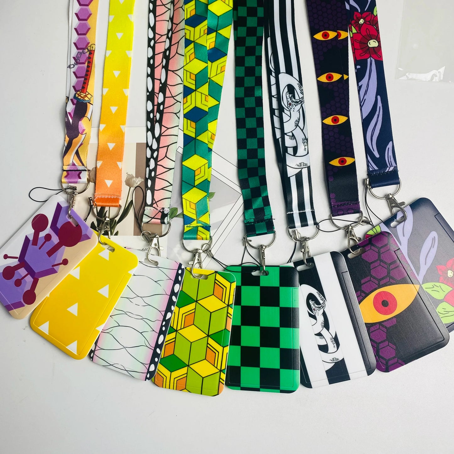 Anime Card Holder Lanyard with Neck Strap Keychain for ID, Bus Pass, and Credit Cards