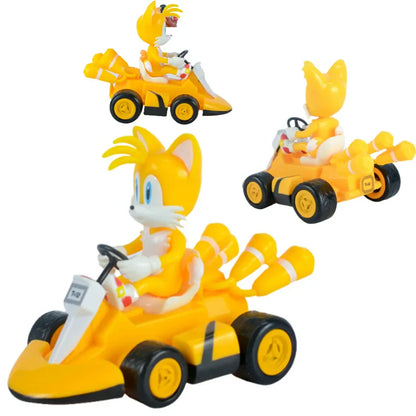 Anime Sonic the Hedgehog Pull Back Car Toy — Cartoon Figure Model, Kids Gift, Party & Home Decoration