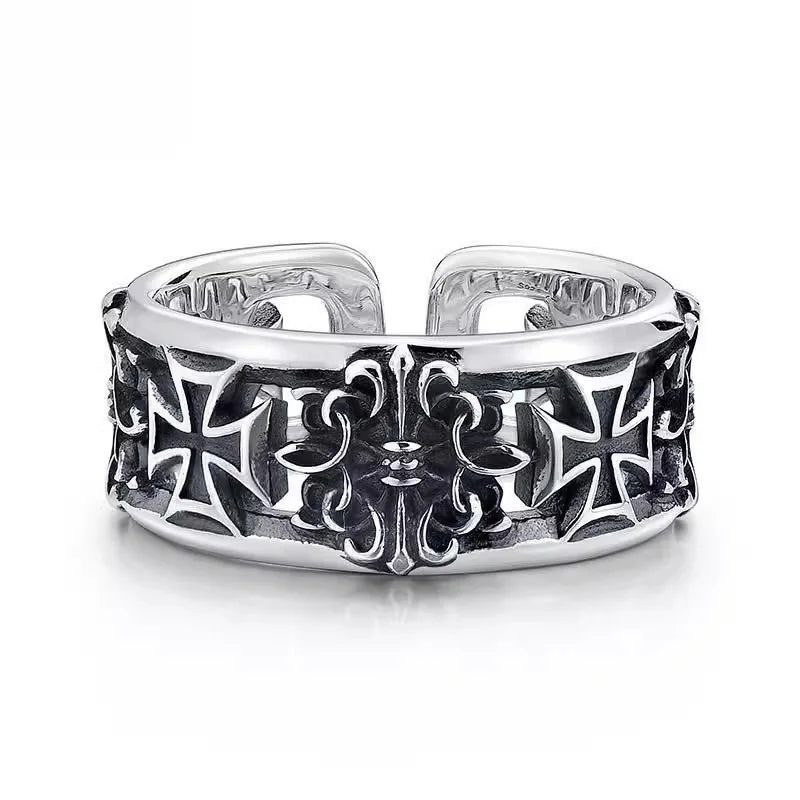 Men's Cross Ring - Vintage Y2K Punk Gothic Adjustable Couple Jewelry