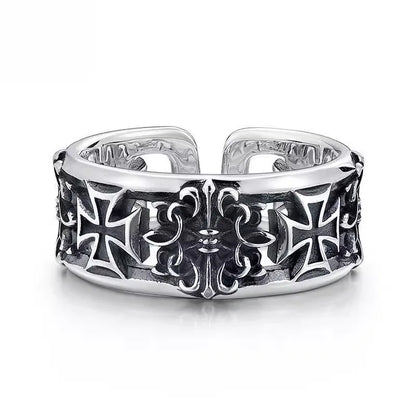Men's Cross Ring - Vintage Y2K Punk Gothic Adjustable Couple Jewelry