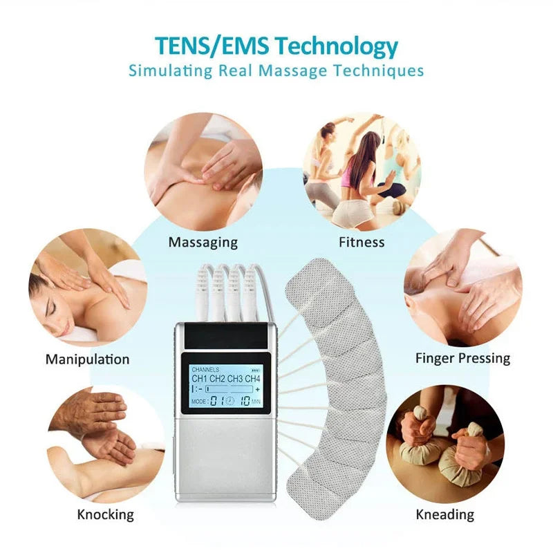 Electronic Pulse Massager | TENS & EMS Muscle Stimulator for Physiotherapy & Home Care