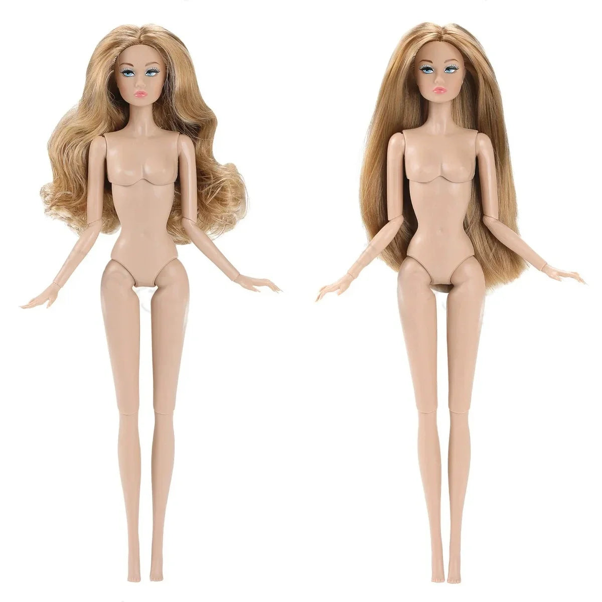 32cm Star FR Supermodel Doll — 1/6 Nude Fashion Doll with Trend Makeup, Curly & Straight Hair, White/Black/Wheat Skin DIY Dress-Up Toy